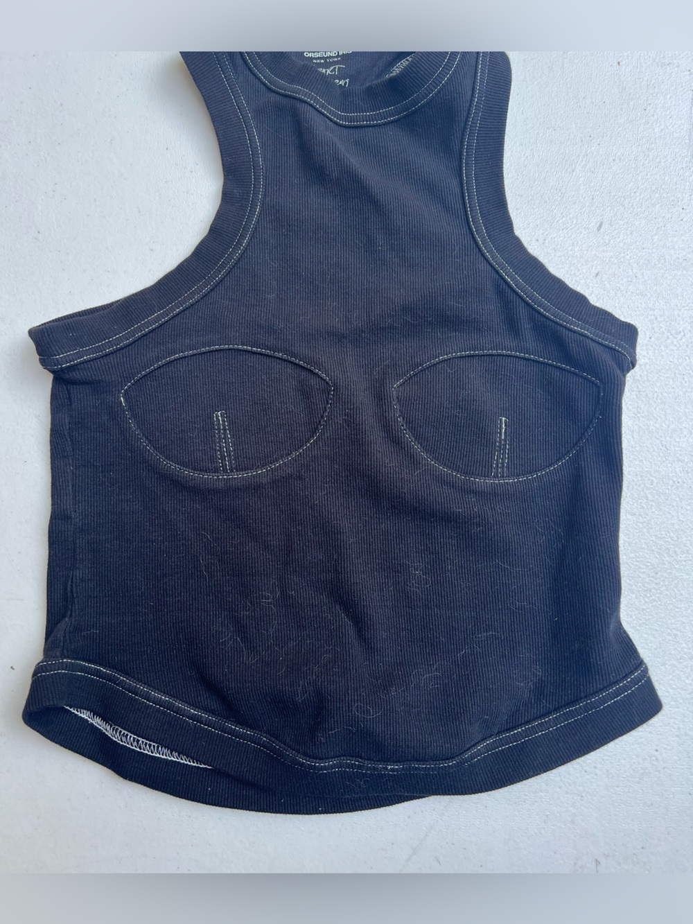 Orseund Iris Black Ribbed Racerback Tank Top